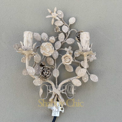 Blanc Mariclo Shabby chic aplique con rosas 2 luces